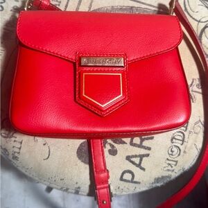 Givenchy Red Crossbody Bag with Geometric Flap